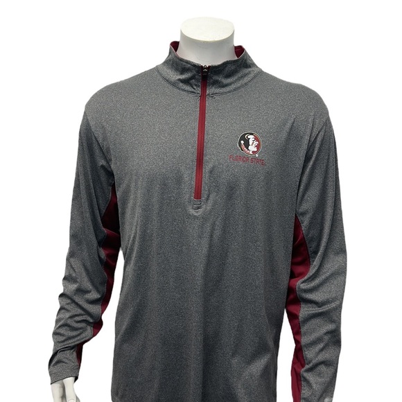 Florida State Seminoles Gray Garnet Colosseum Pullover 1/4 Zip Jacket Shirt XL - Picture 6 of 12
